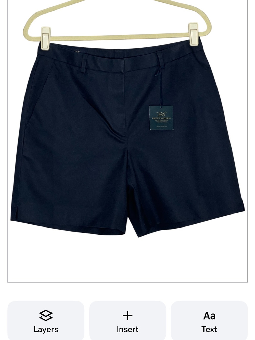 Brooks Brothers Advantage Chino 100% Cotton Twill Navy Shorts Size 8